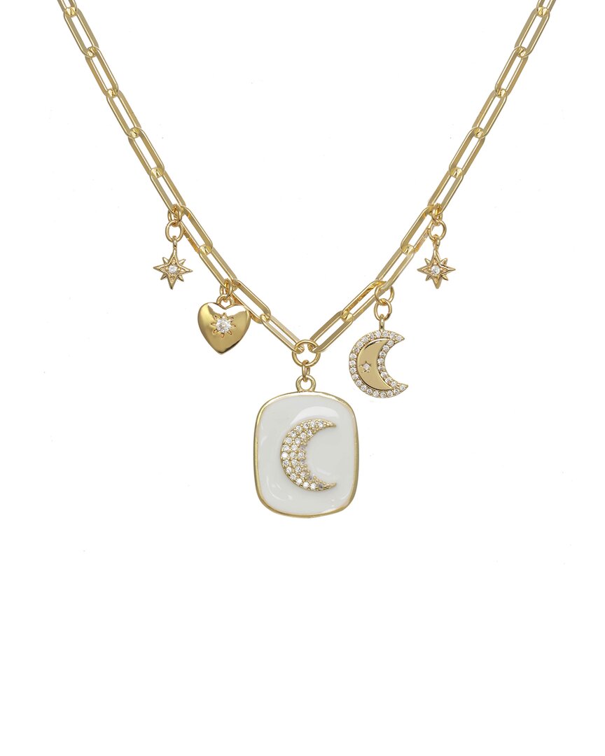 Rachel Reinhardt Moonshadow Collection 14k Vermeil Zircon Charm Necklace