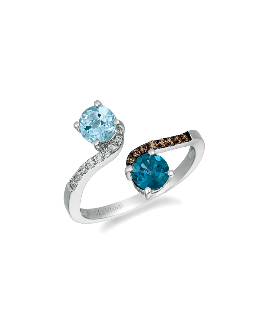 Image of Le Vian K . ct. tw. Diamond & London Blue Topaz & Sky Blue Topaz Ring