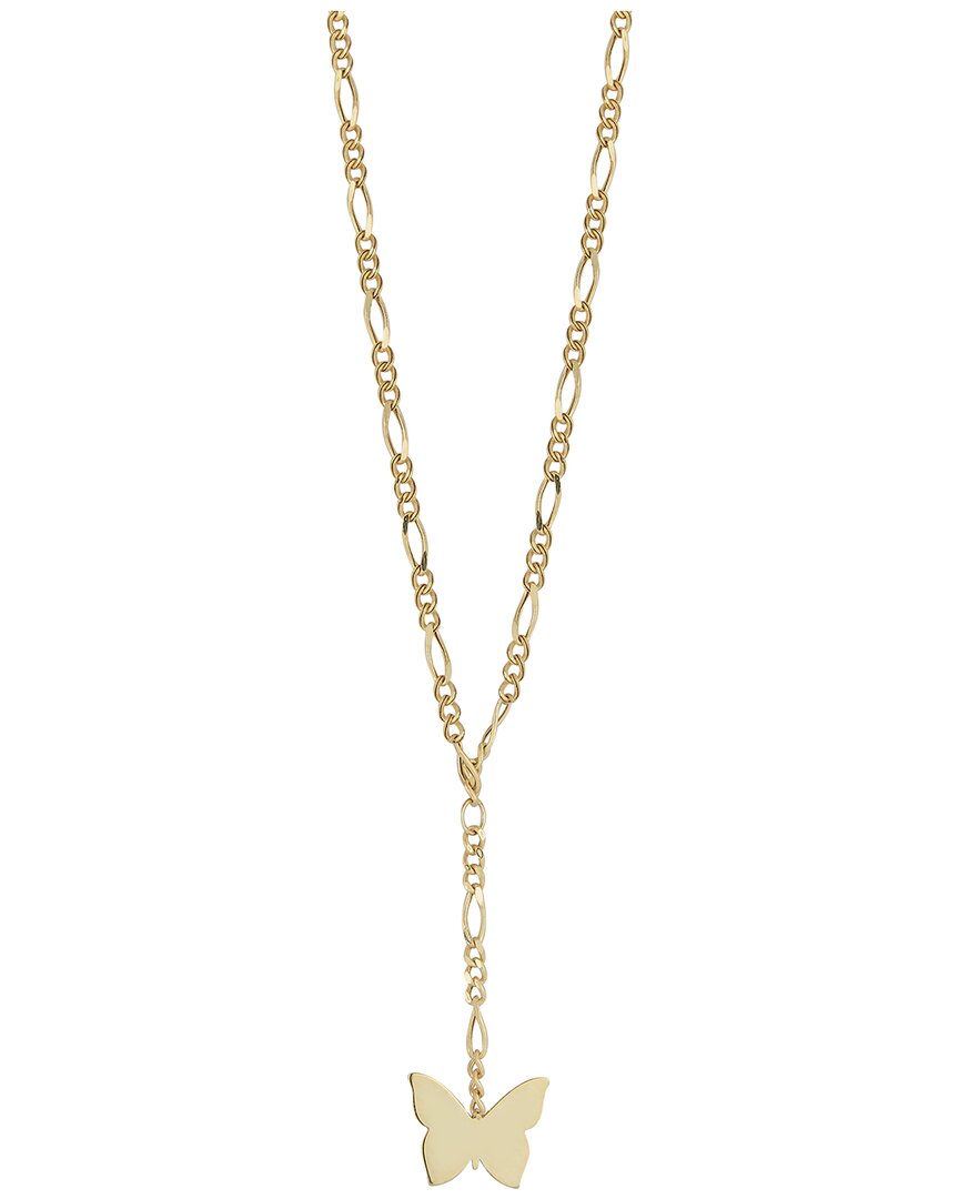 Italian Gold Butterfly Lariat Drop Necklace