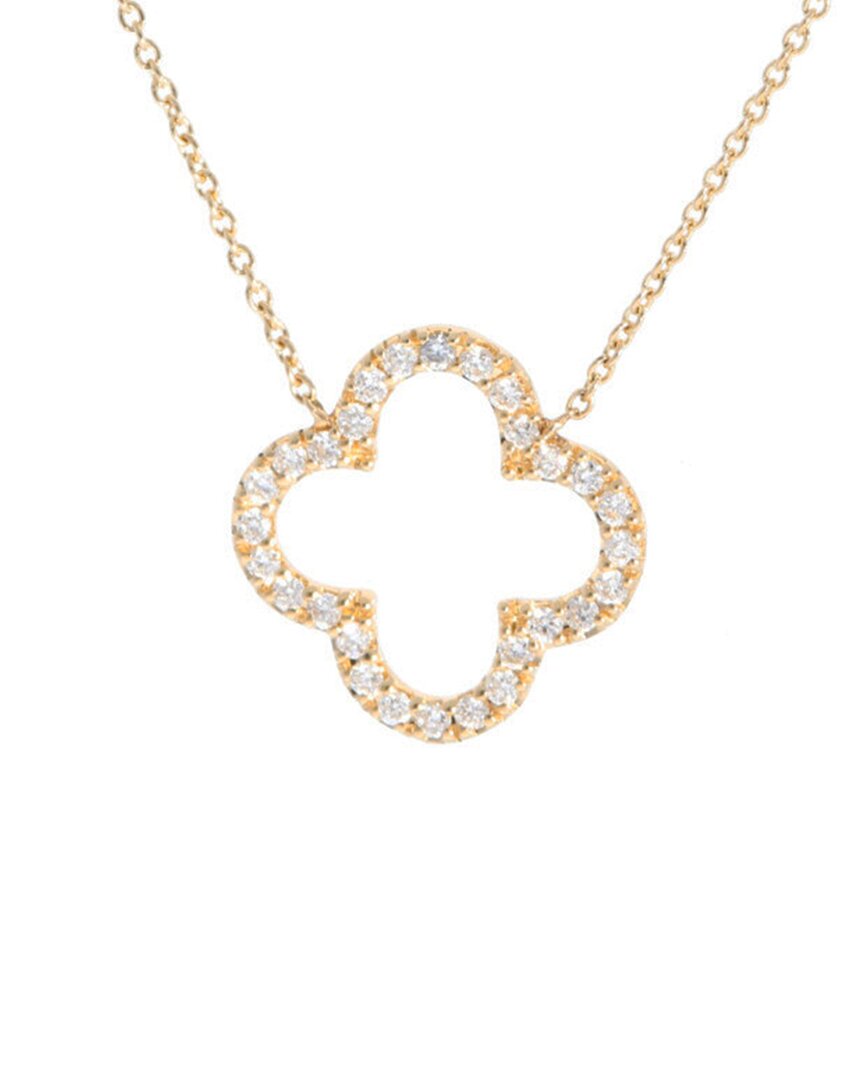 Nephora 14k 0.10 Ct. Tw. Diamond Clover Necklace