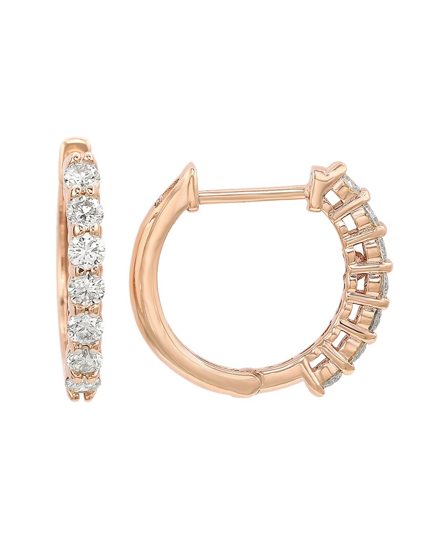 Suzy Levian 14k Rose Gold 0.50 Ct. Tw. Diamond Huggie Earrings