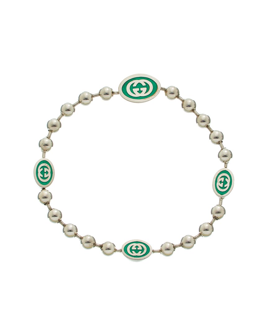 Gucci Interlocking G Sterling Silver Bracelet In Metallic