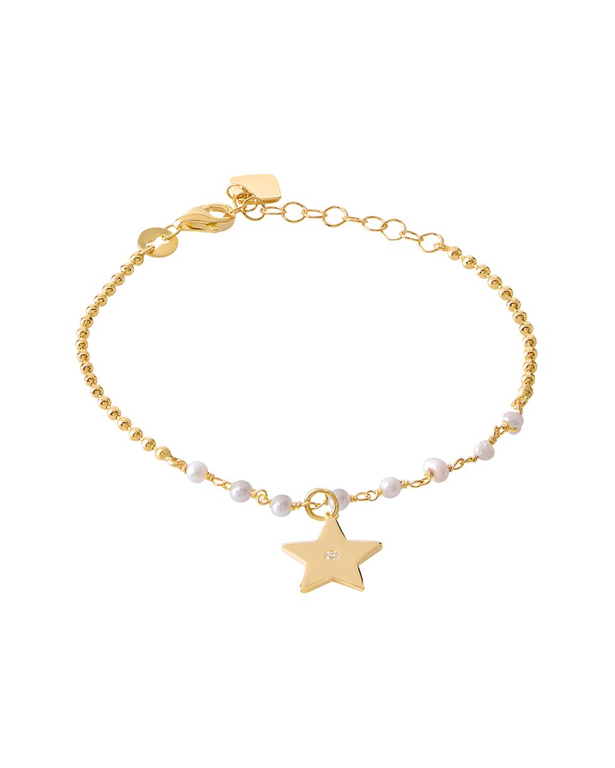 Gabi Rielle Love Is Declared 14k Over Silver 2mm Pearl Star Bracelet