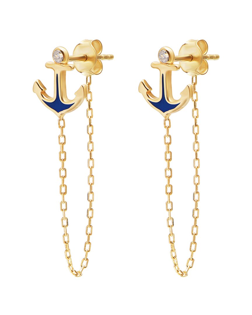 Gabi Rielle Love Is Declared 14k Over Silver Crystal Anchor Drop Earrings