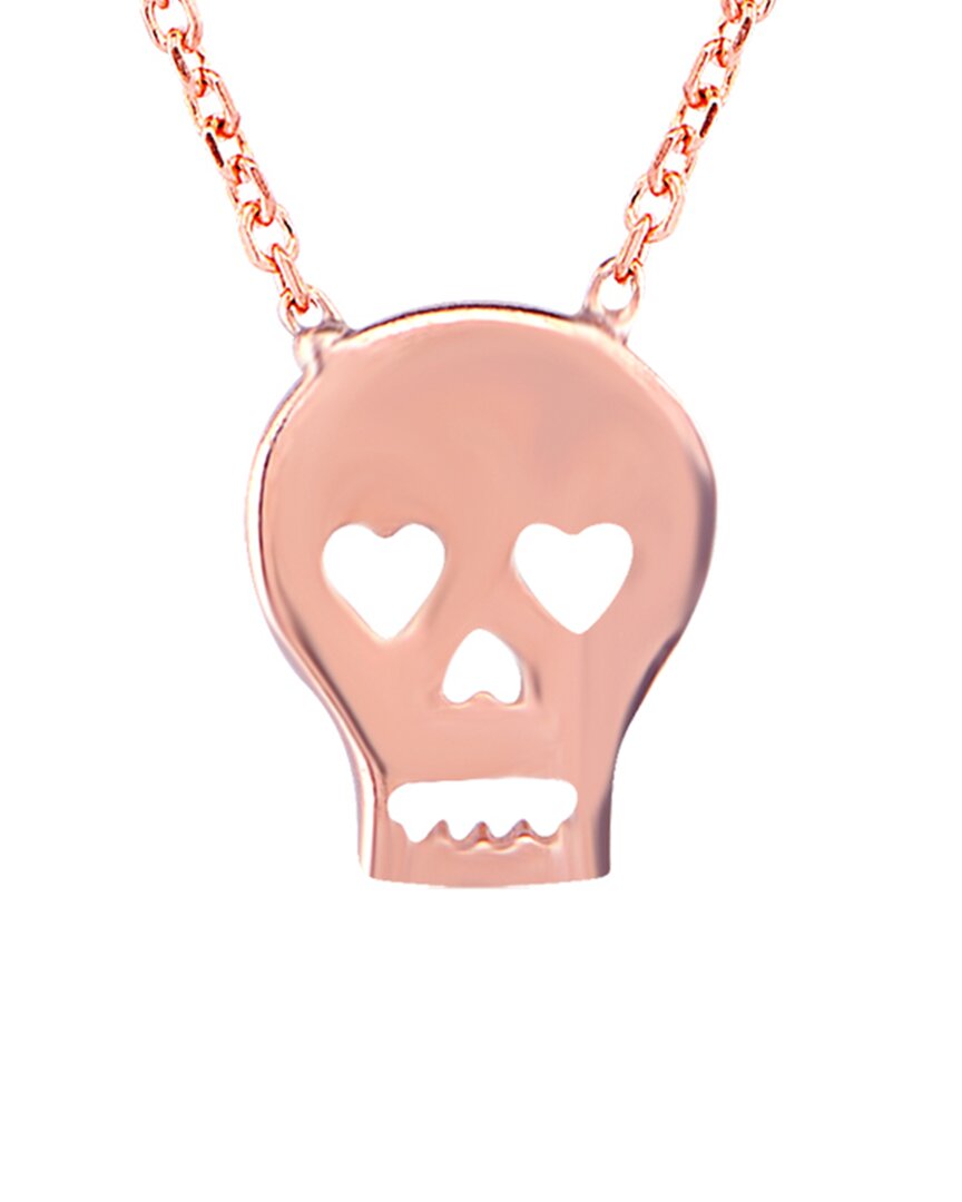 Gabi Rielle Love Is Declared 20k Rose Gold Vermeil Sugar Skull Pendant Necklace