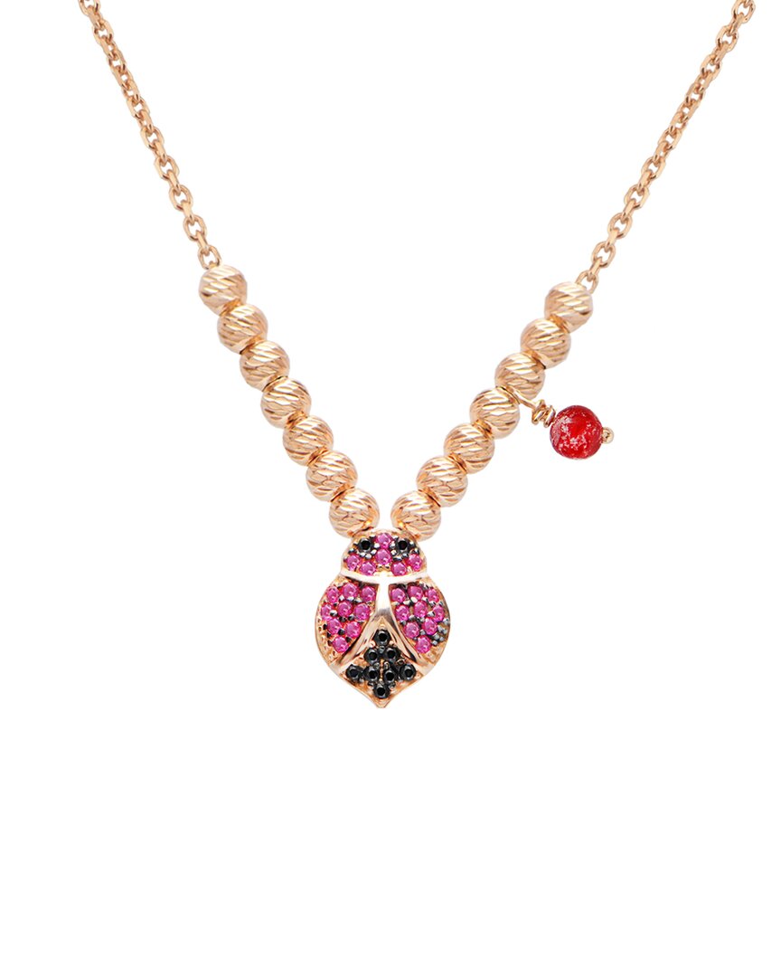 Gabi Rielle Love Is Declared 14k Over Silver Crystal Ladybug Necklace