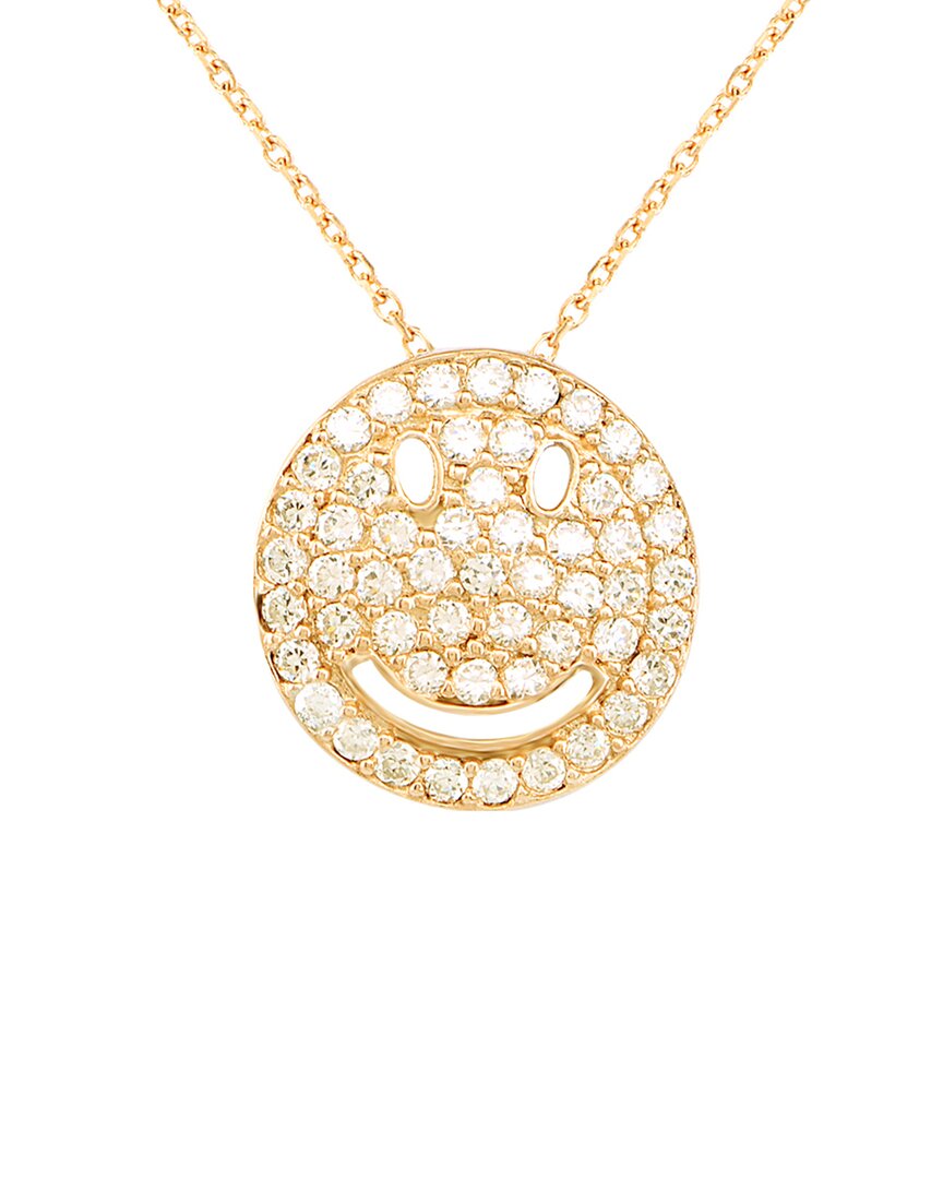 Gabi Rielle Love Is Declared 14k Over Silver Crystal Smiley Necklace
