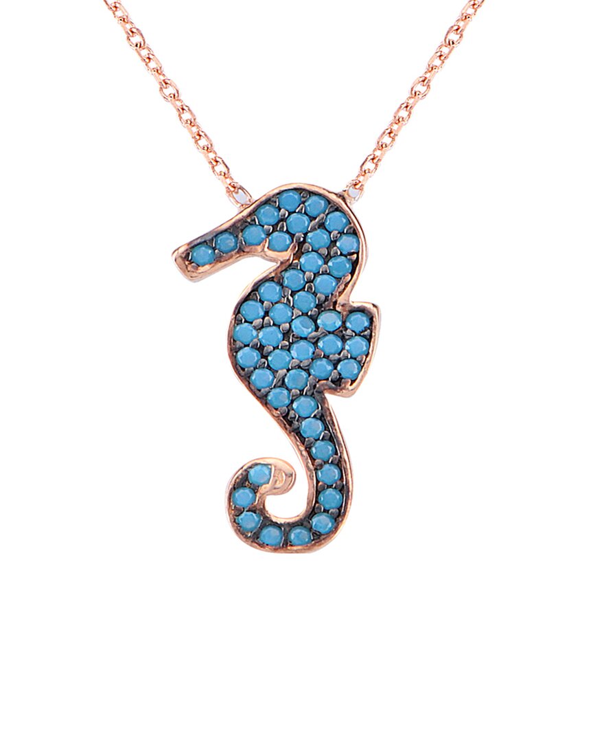 Gabi Rielle Love Is Declared 20k Rose Gold Vermeil Crystal Seahorse Necklace