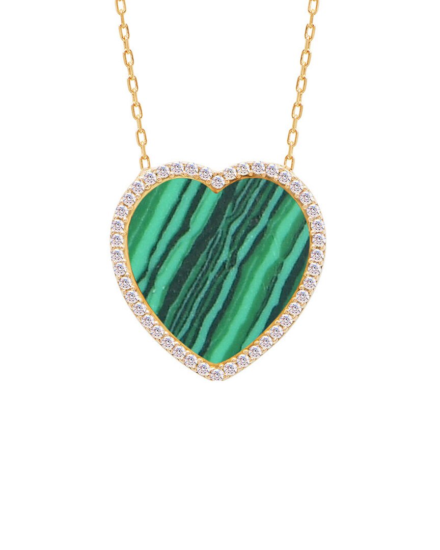 Gabi Rielle Love Is Declared 14k Over Silver Malachite Crystal Pendant Necklace