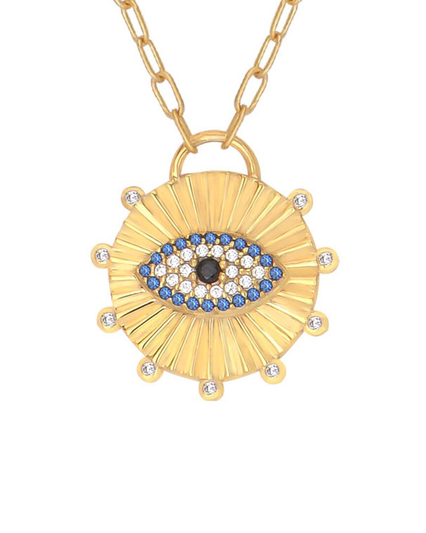 Gabi Rielle Love Is Declared 14k Over Silver Crystal Evil Eye Disc Necklace