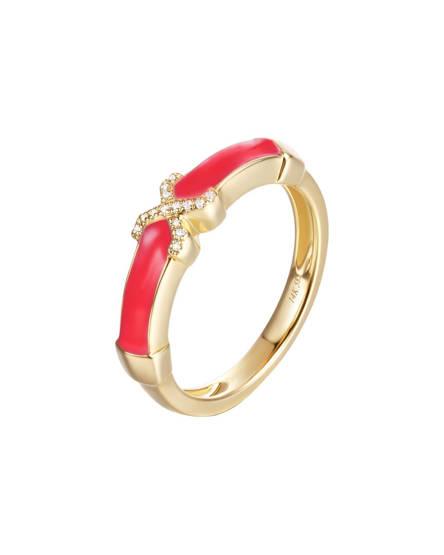 Diana M. Fine Jewelry 14k Diamond Enamel Half-eternity Ring