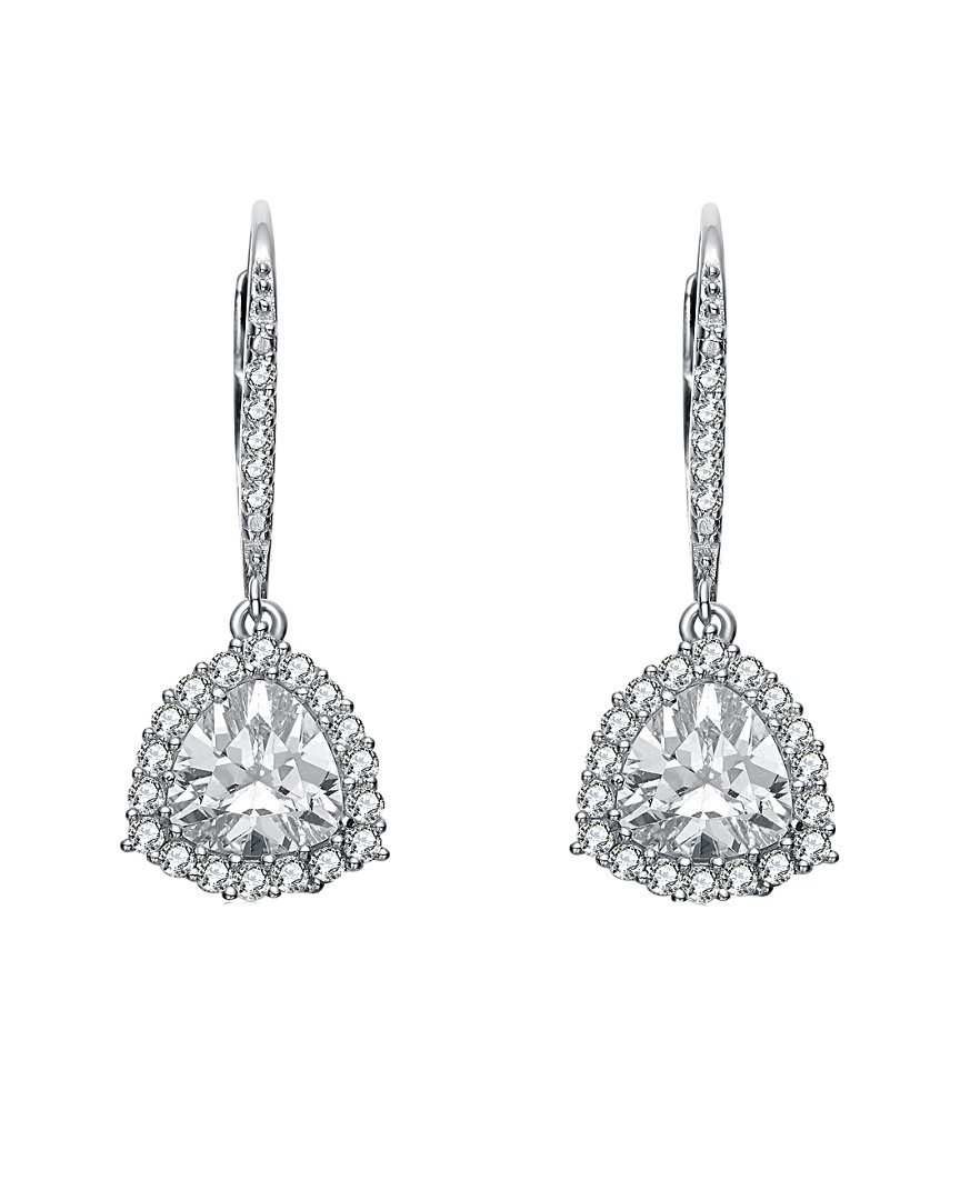 Genevive Silver Cz Drop Earrings