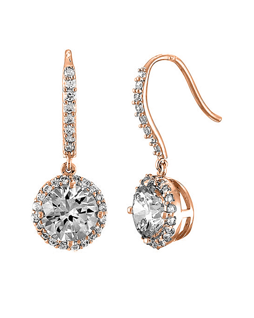 Genevive 14k Rose Gold Vermeil Cz Earrings