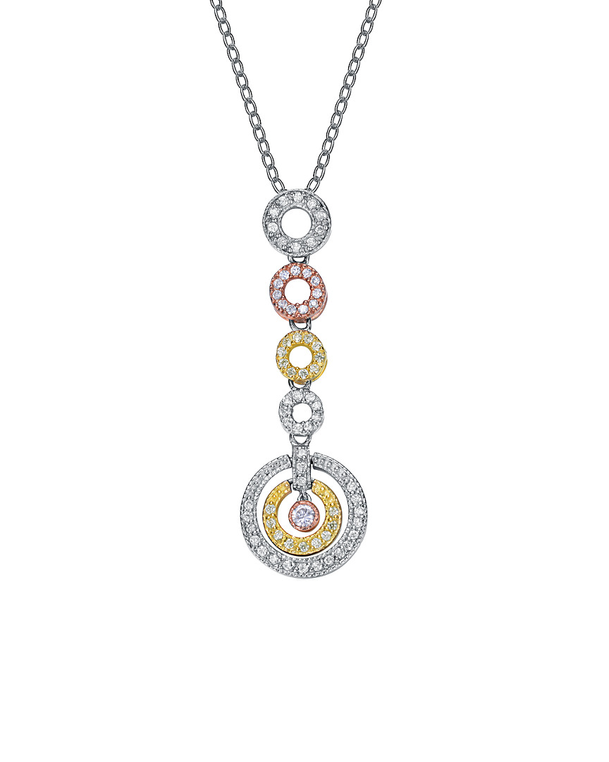 Genevive 14k Vermeil & Silver Tri-color Cz Necklace