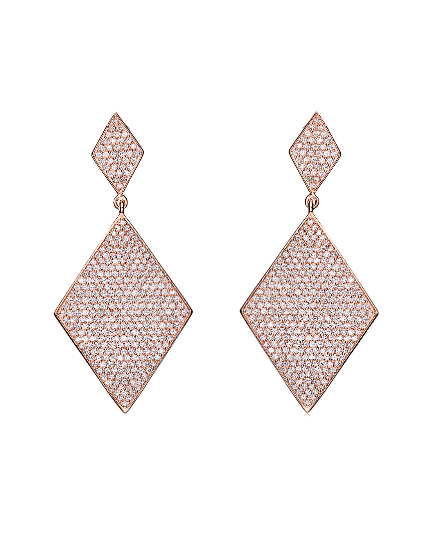 Genevive 14k Rose Gold Vermeil Cz Geometric Earrings