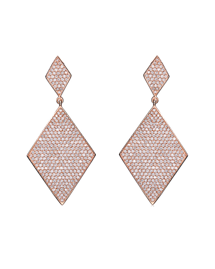 Genevive 14k Rose Gold Vermeil Cz Geometric Earrings