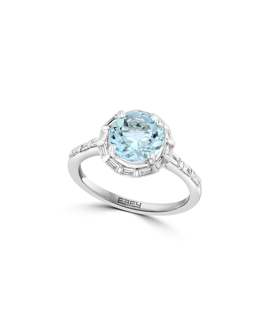 Effy Fine Jewelry 14k 2.31 Ct. Tw. Diamond & Aquamarine Ring