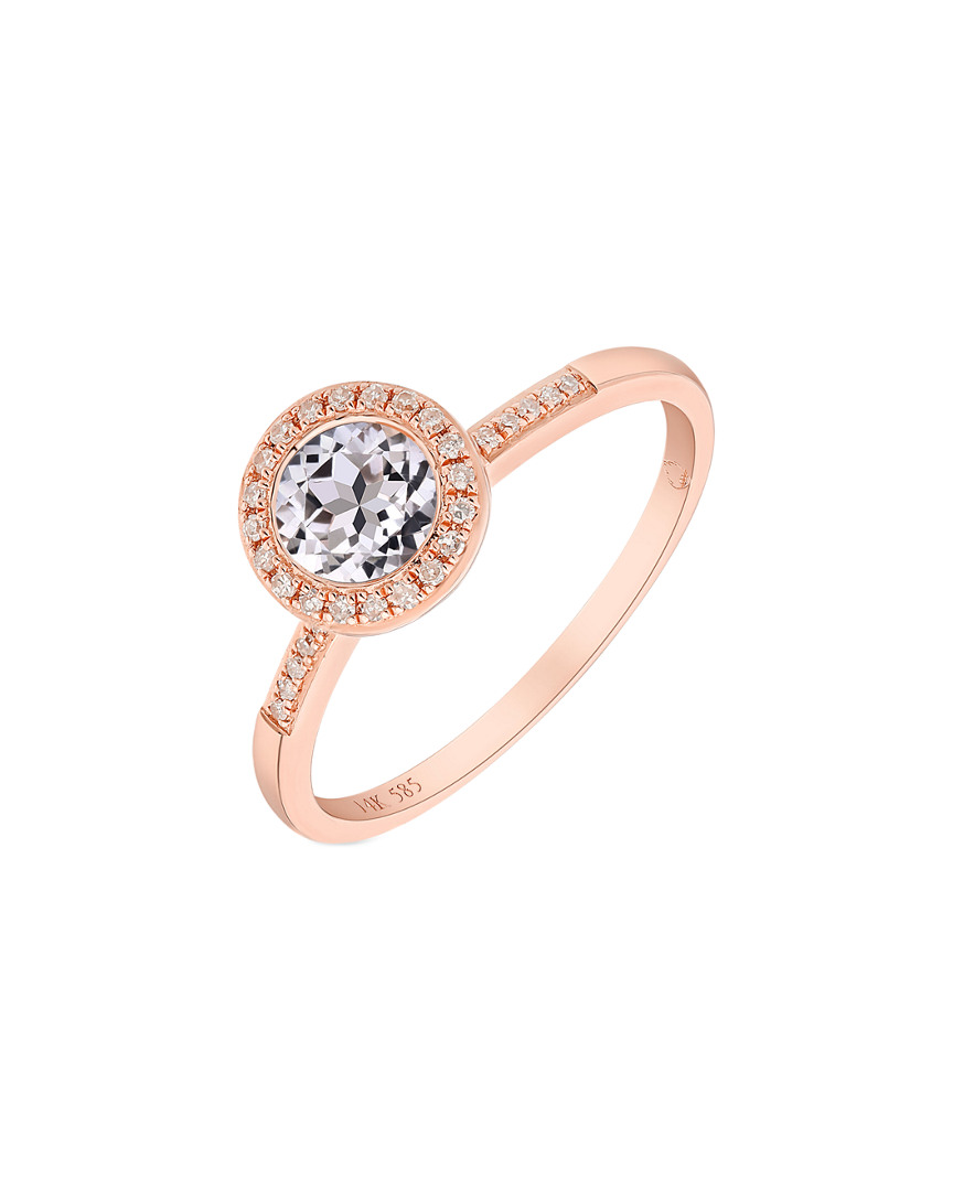 Diana M. Fine Jewelry 14k Rose Gold 1.08 Ct. Tw. Diamond & Topaz Ring
