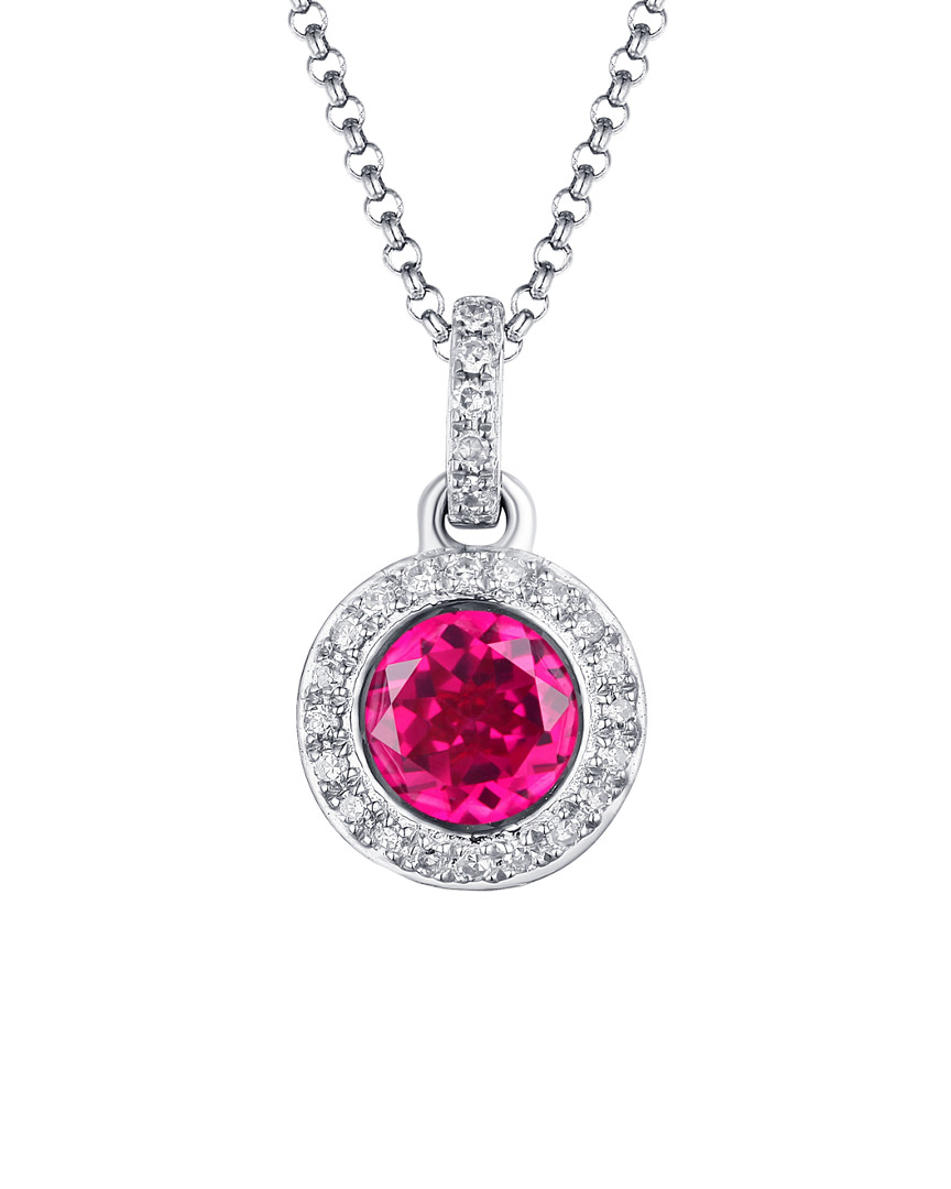 Diana M. Fine Jewelry 14k 0.97 Ct. Tw. Diamond & Corundum Necklace