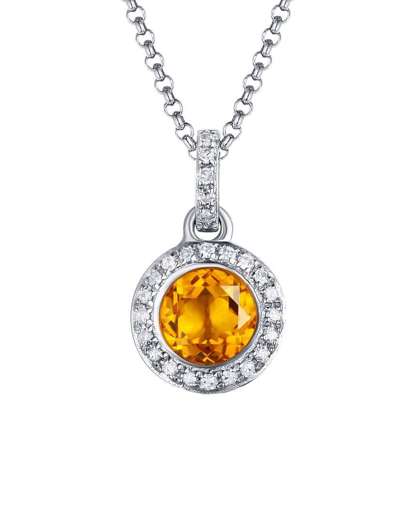 Diana M. Fine Jewelry 14k 0.72 Ct. Tw. Diamond & Citrine Necklace