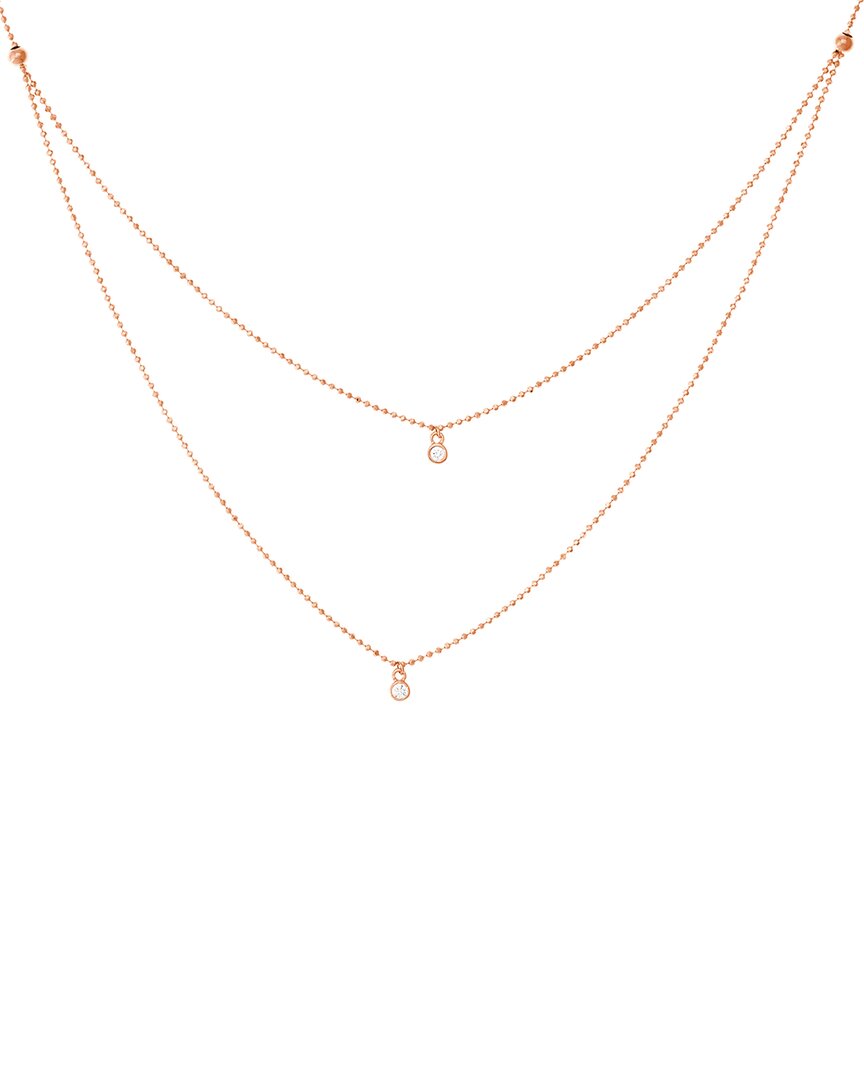 Shop Pure Gold 14k Rose Gold 0.06 Ct. Tw. Diamond Necklace