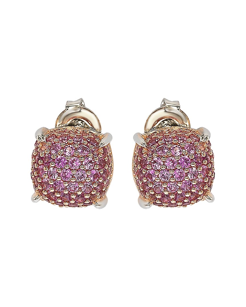 Suzy Levian Silver 0.02 Ct. Tw. Diamond & Sapphire Earrings