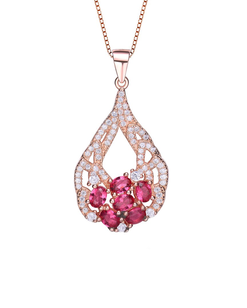 Genevive 18k Rose Gold Vermeil Cz Pendant Necklace