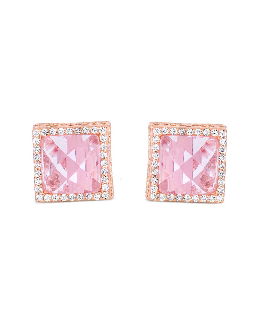 Genevive 18k Rose Gold Vermeil Cz Studs