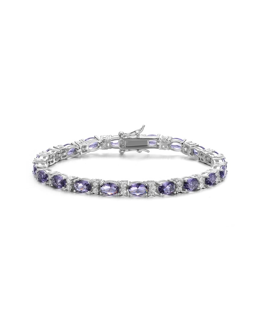 Genevive Silver Cz Bracelet In Metallic