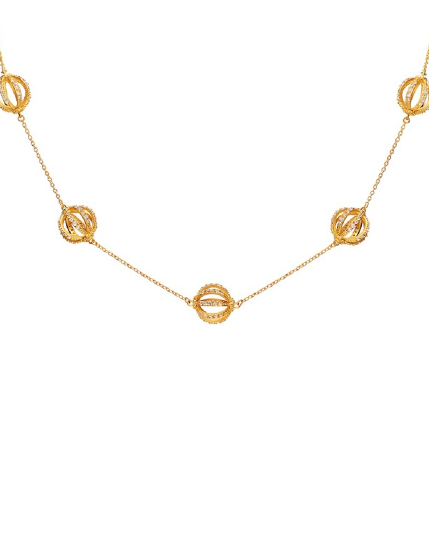 Genevive 14k Over Silver Cz Necklace