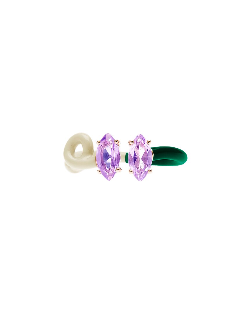 BEA BONGIASCA BEA BONGIASCA YOU ARE SO VINE 9K & SILVER 1.44 CT. TW. AMETHYST DOUBLE TENDRIL RING