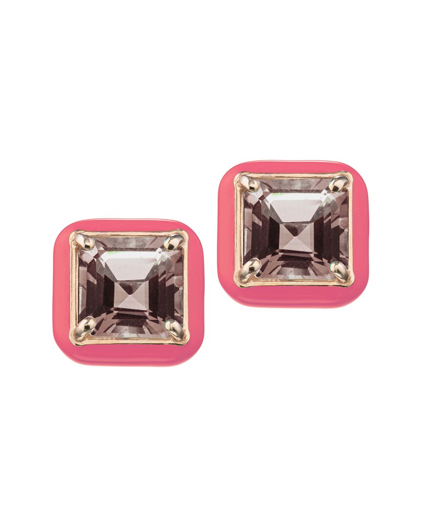 Bea Bongiasca Flower Funk 9k & Silver 4.38 Ct. Tw. Smocky Quartz Studs