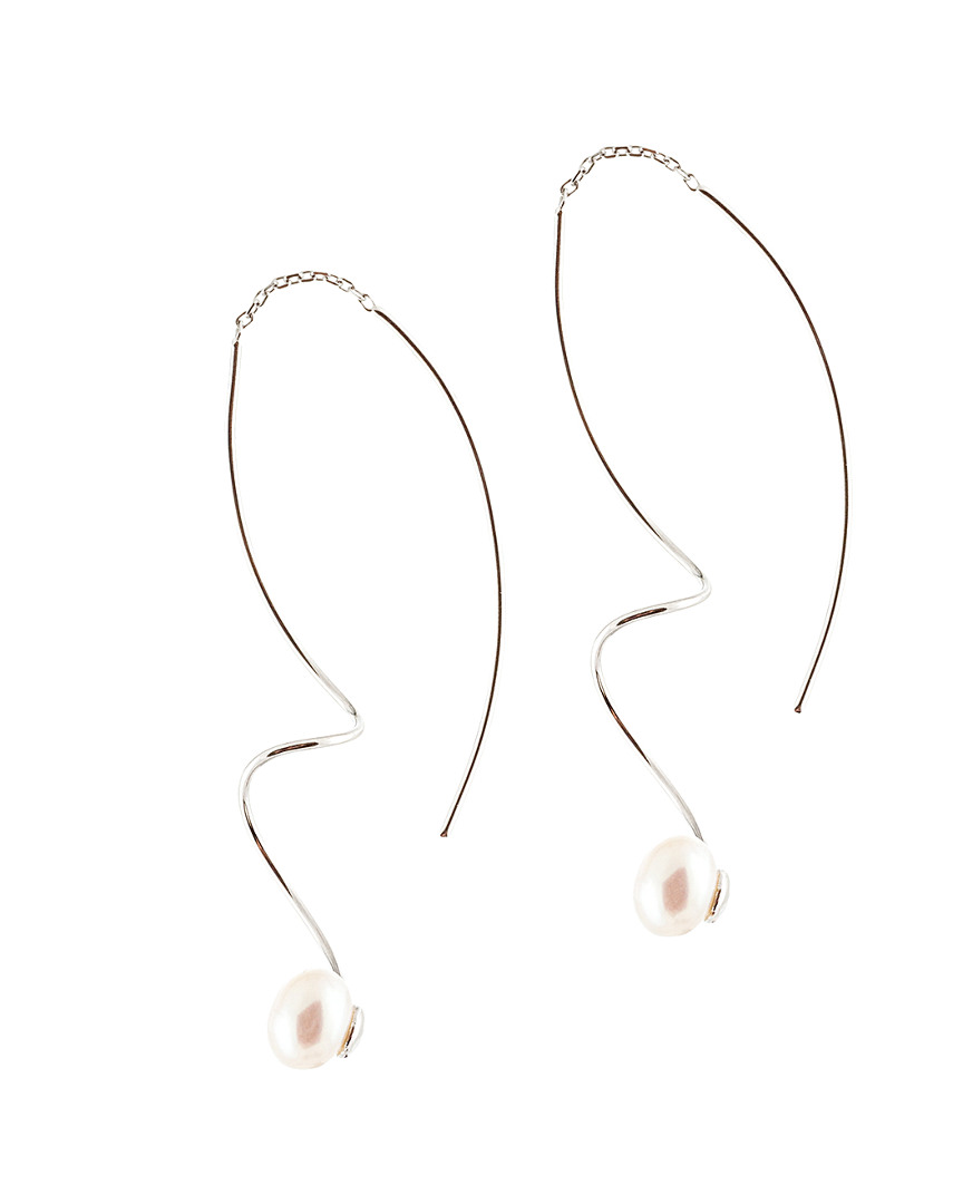 Splendid Pearls Silver 6.5-7mm Freshwater Pearl Earrings
