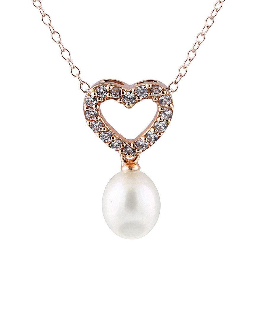 Splendid Pearls Rose Gold Vermeil 7-7.5mm Freshwater Pearl Necklace