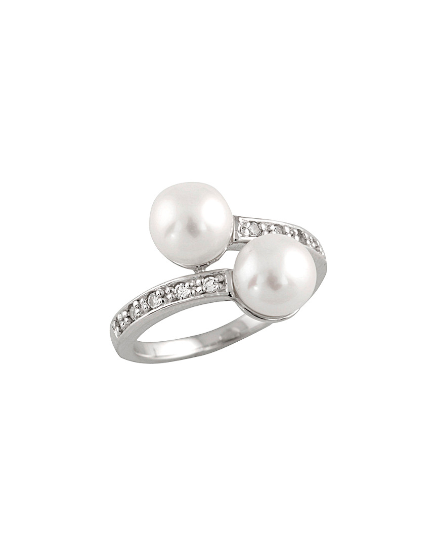 Splendid Pearls Silver 7-7.5mm Freshwater Pearl Ring