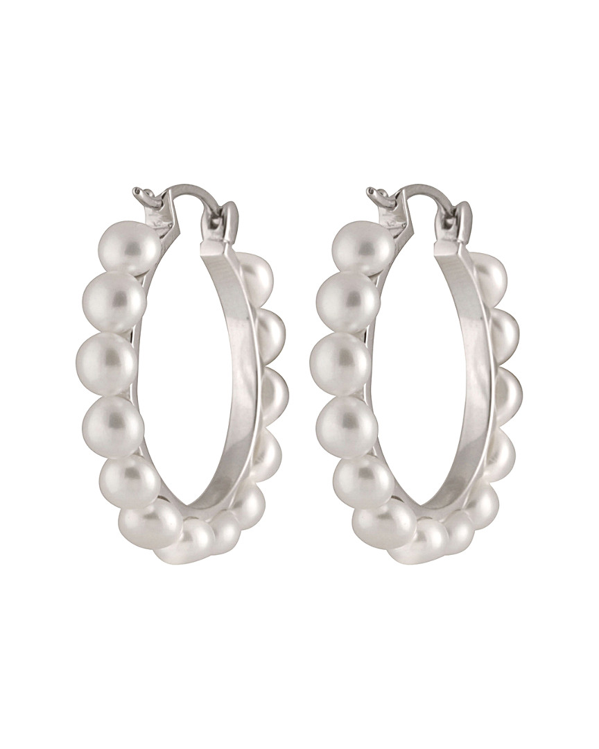 Splendid Pearls Silver 4-4.5mm Freshwater Pearl Earrings