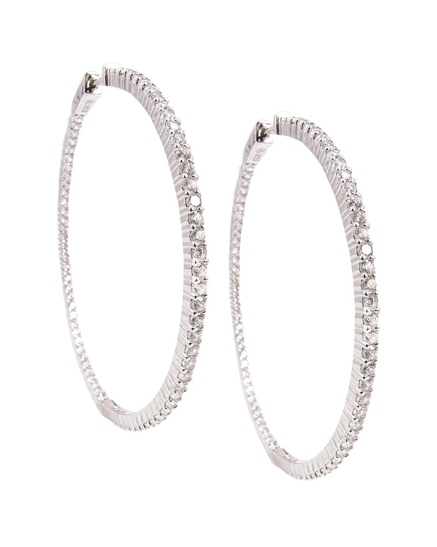 Savvy Cie Silver Cz Inside-out Hoops