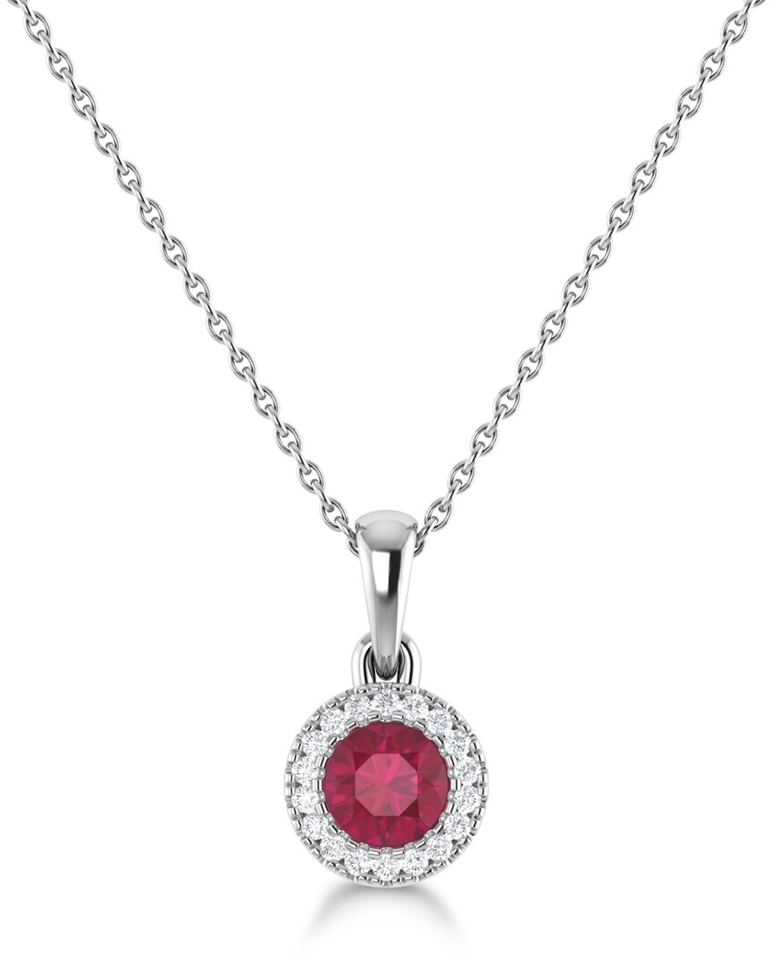 Sabrina Designs 14k 0.31 Ct. Tw. Diamond & Ruby Pendant