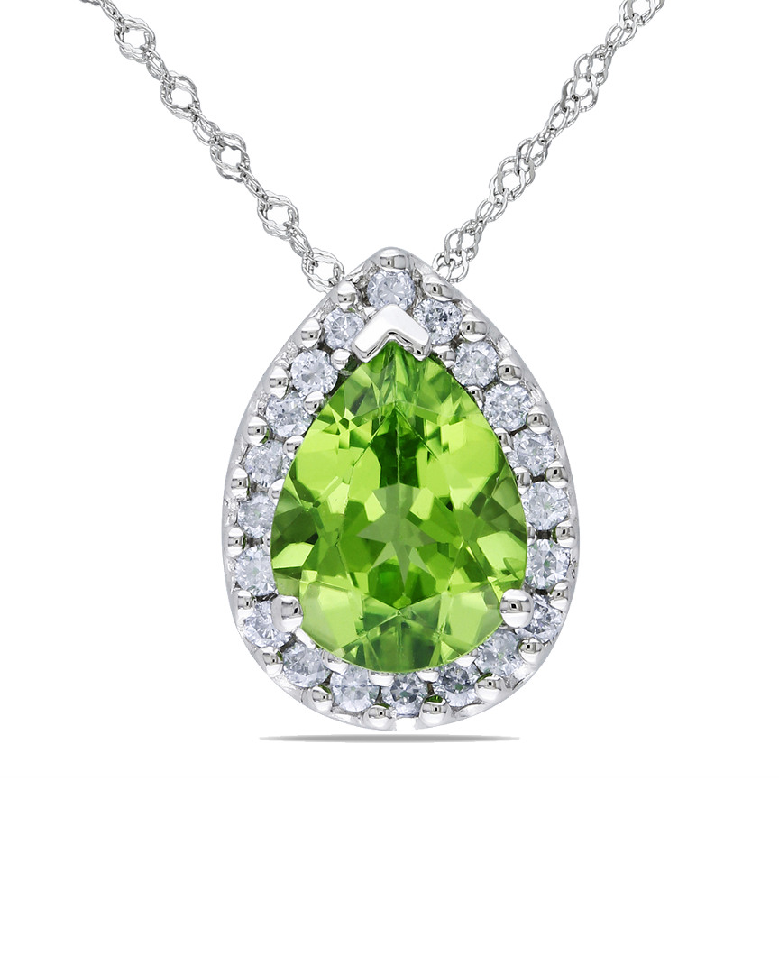 Shop Rina Limor 14k 1.84 Ct. Tw. Diamond & Peridot Pendant Necklace