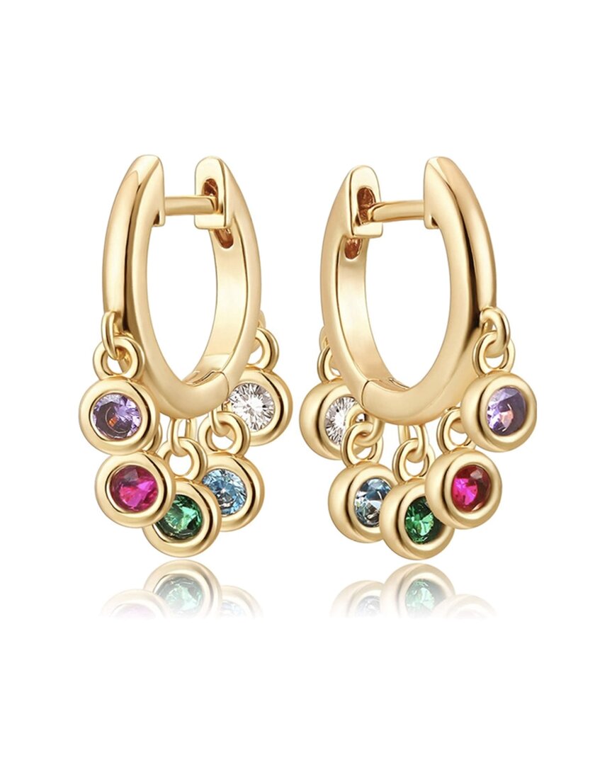 Liv Oliver 18k Plated Quartz Cz Huggie Hoops