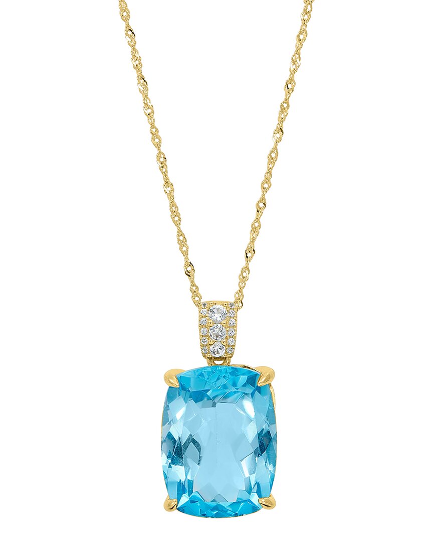 Savvy Cie Silver 18.00 Ct. Tw. Blue Topaz Statement Pendant