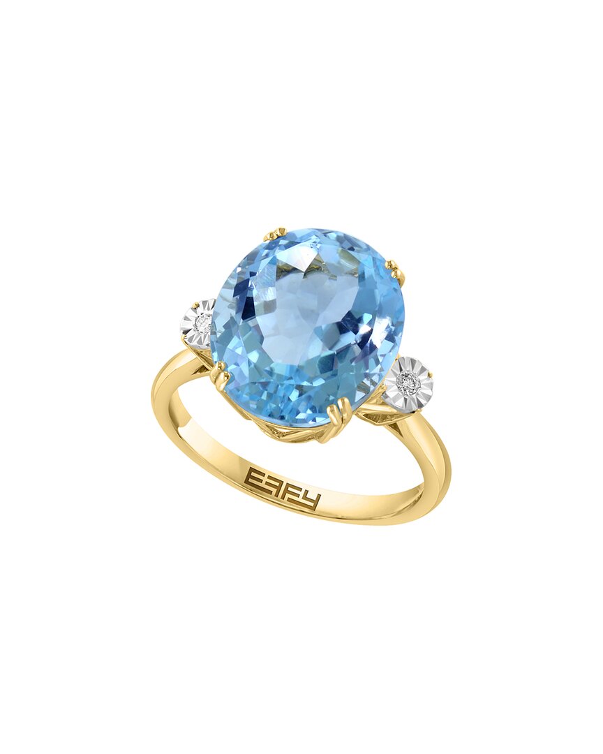 Effy Fine Jewelry 14k 10.34 Ct. Tw. Diamond & Sky Blue Topaz Ring