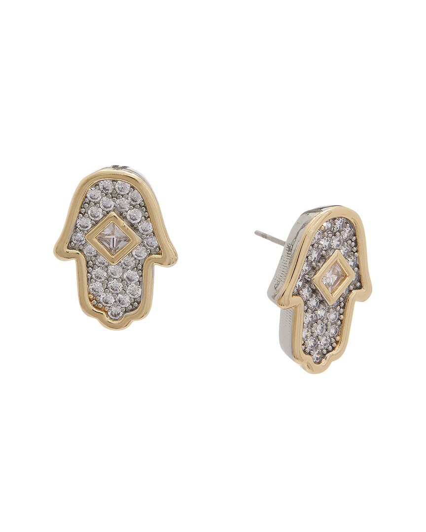 Juvell 18k Plated Cz Hamsa Earrings