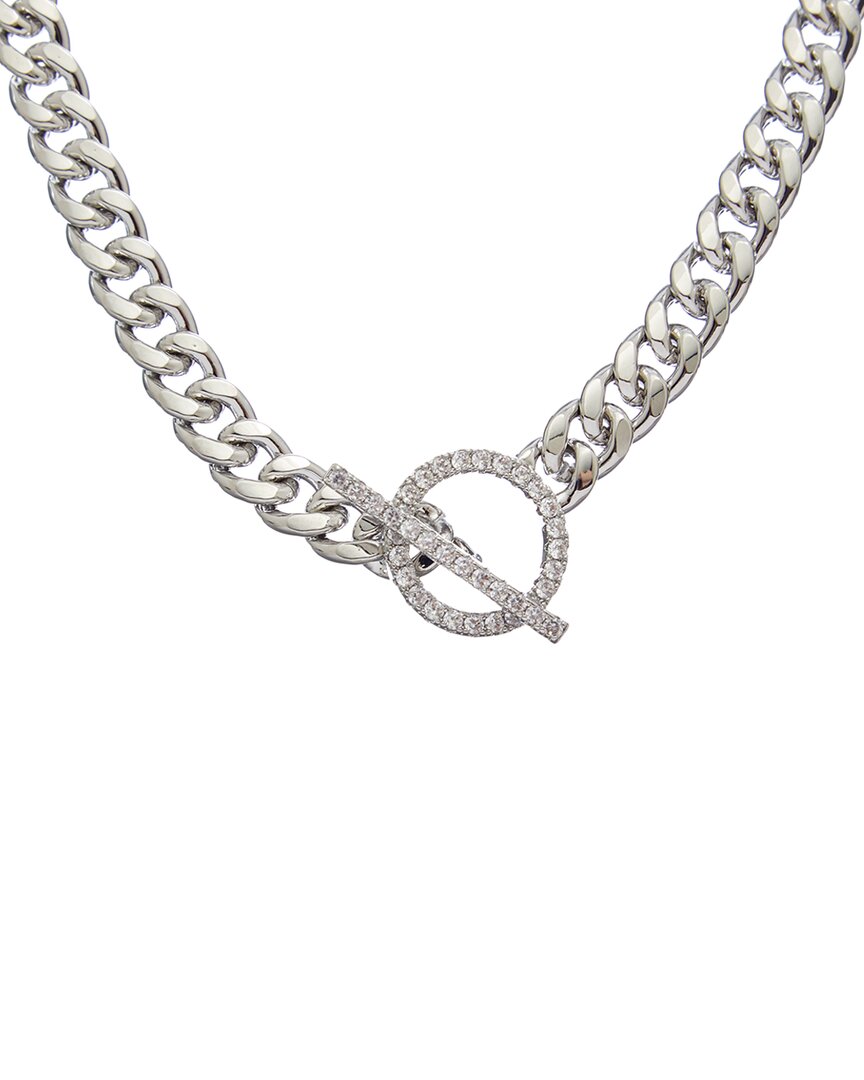 Juvell 18k Plated Cz Link Toggle Necklace