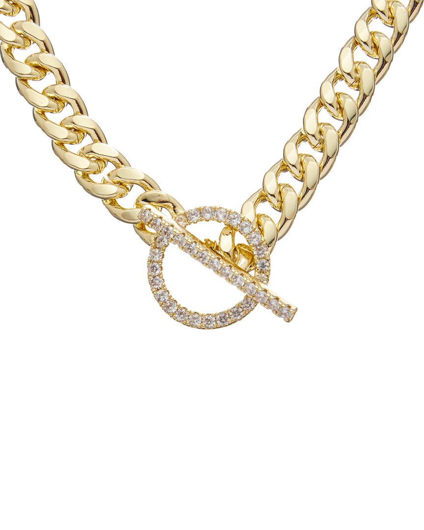 Juvell 18k Plated Cz Link Toggle Necklace