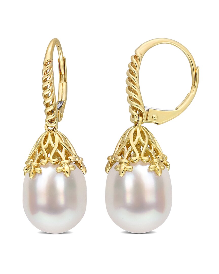 Rina Limor Contemporary Pearls 14k 9-10mm Pearl Earrings