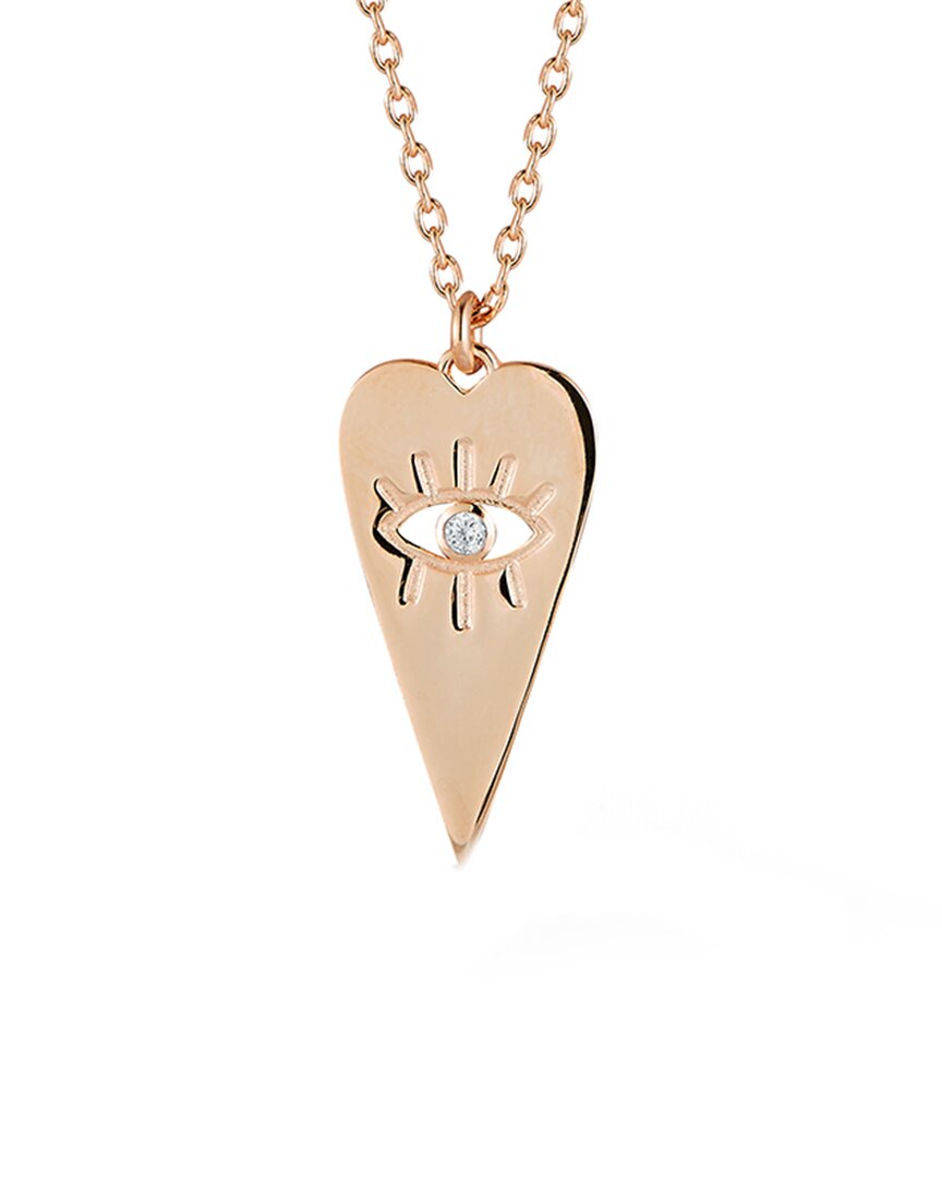 Sphera Milano 14k Rose Gold Vermeil Cz Heart Necklace