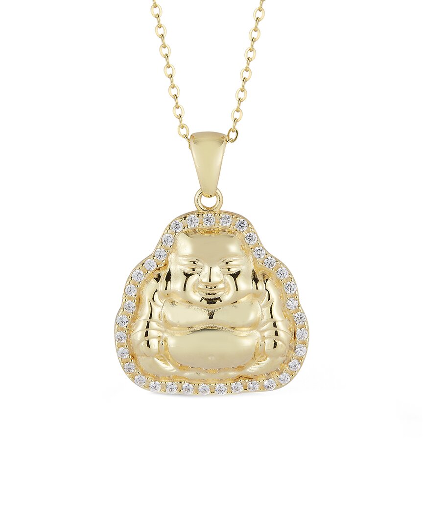 Sphera Milano 14k Over Silver Cz Buddha Necklace In Gold
