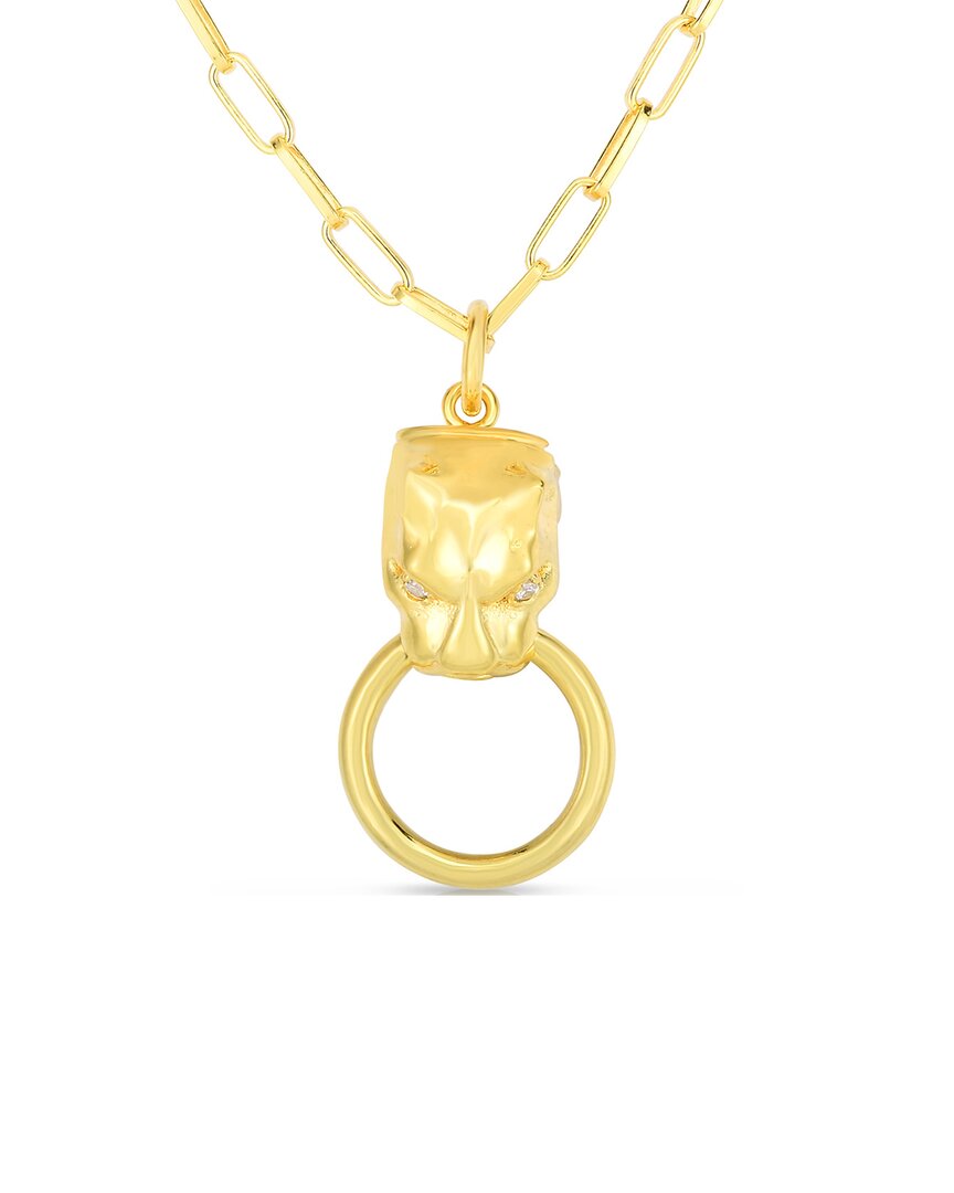 Sphera Milano 14k Over Silver Jaguar Necklace In Gold