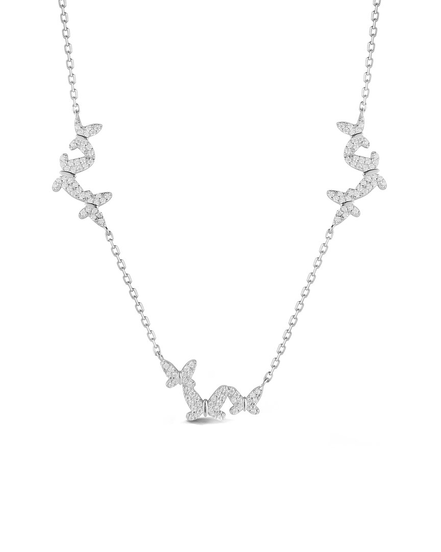 Sphera Milano Silver Cz Butterfly Necklace